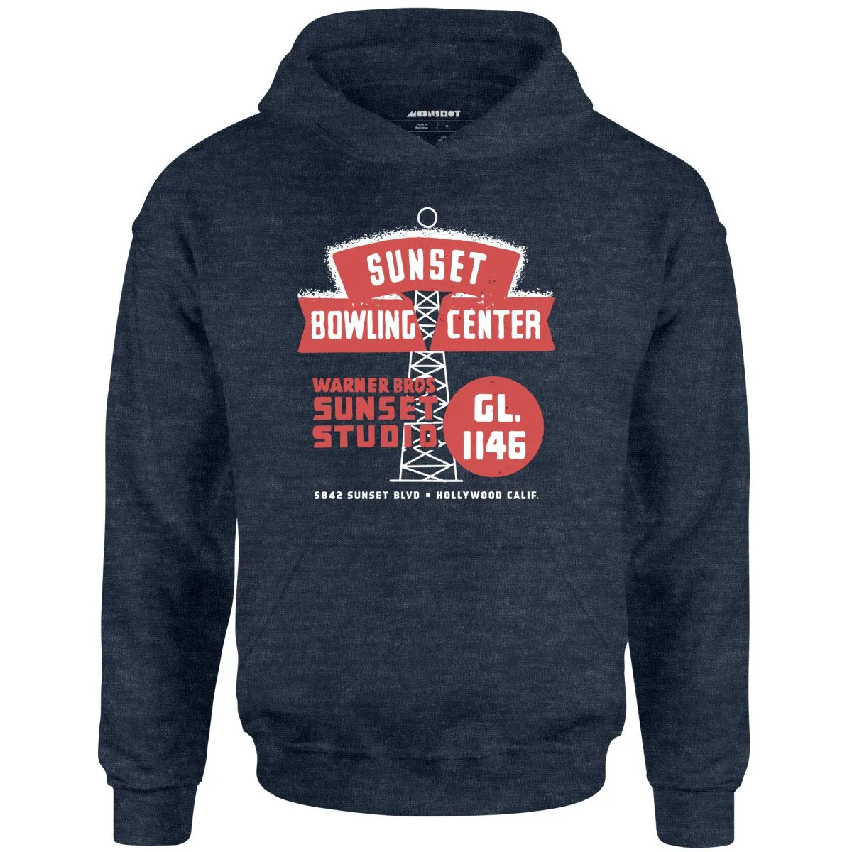 Sunset Bowling Center - Hollywood, CA - Vintage Bowling Alley - Unisex Hoodie