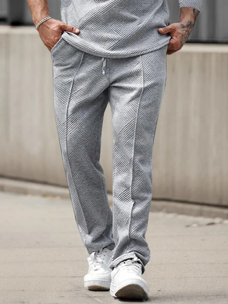 Trendy Jacquard Textured Athleisure Set