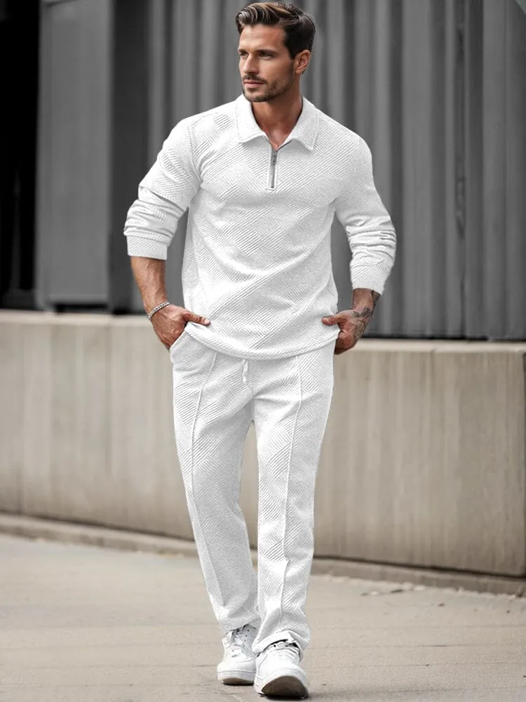 Trendy Jacquard Textured Athleisure Set