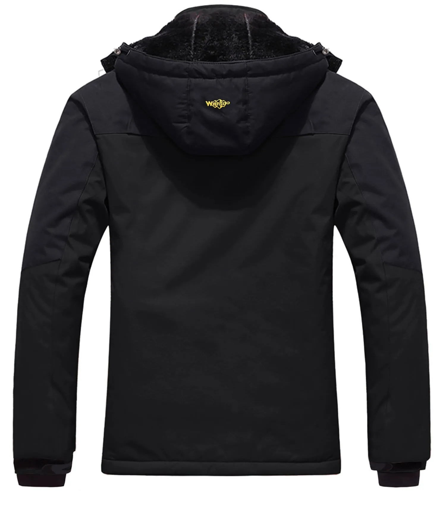 Wantdo Men's Waterproof Mountain Jacket Fleece Windproof Ski Jacket US M  Black M
