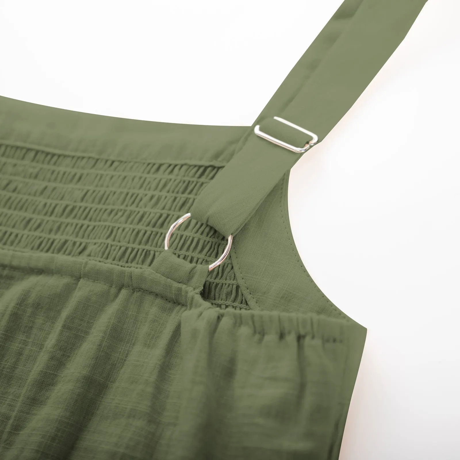 Women Cotton Outfits Casual Square Neck Smocked Tops Elastic Waist Shorts