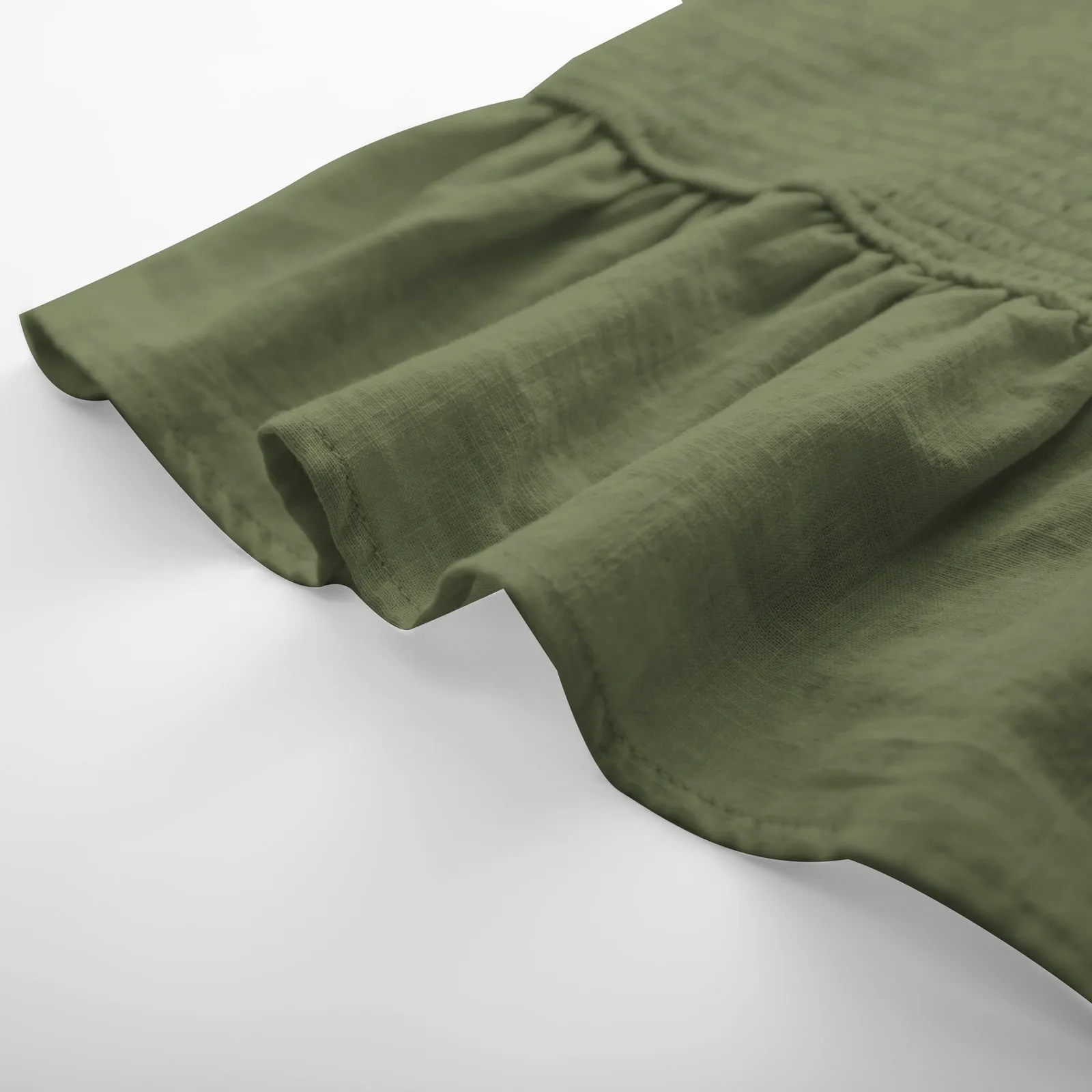 Women Cotton Outfits Casual Square Neck Smocked Tops Elastic Waist Shorts