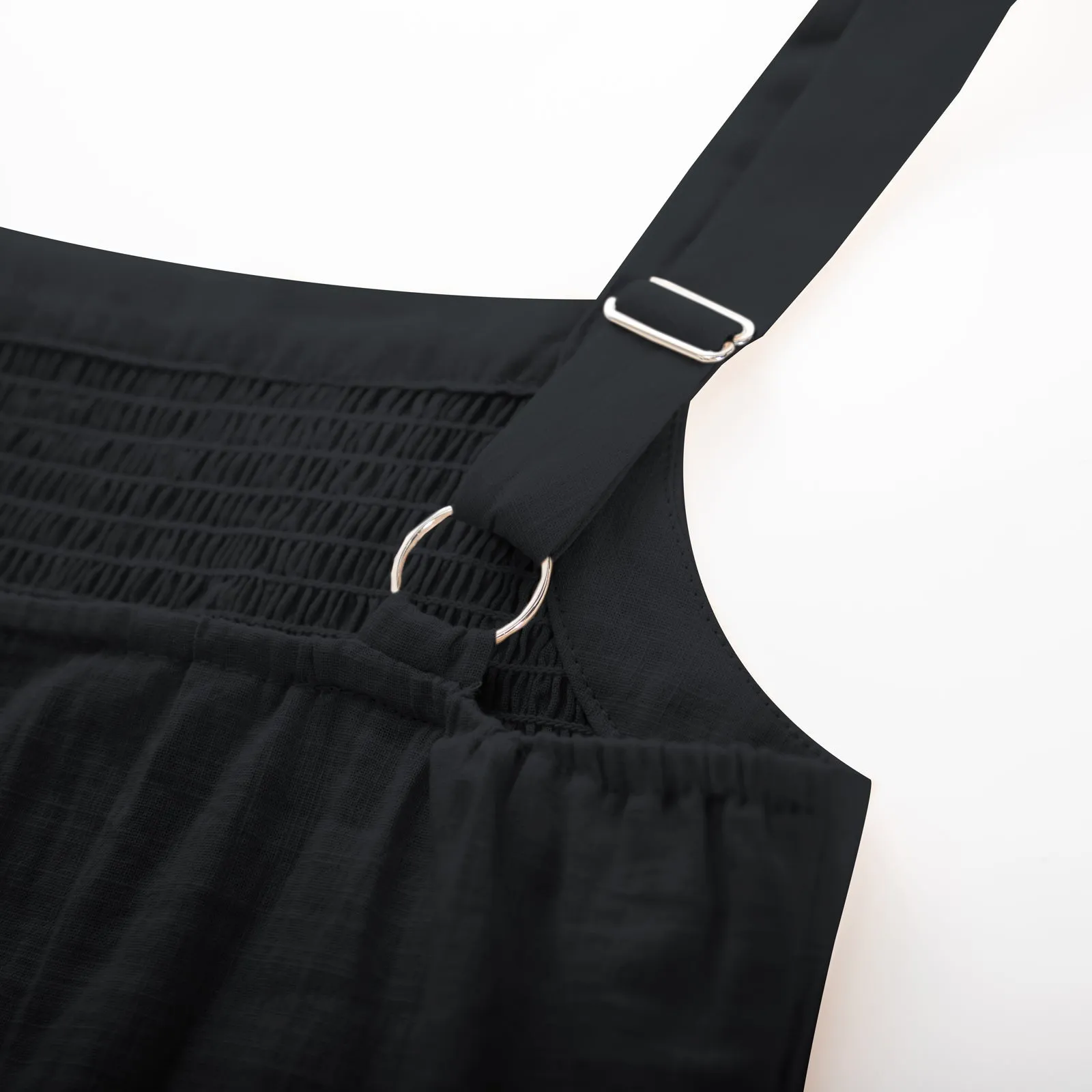 Women Cotton Outfits Casual Square Neck Smocked Tops Elastic Waist Shorts
