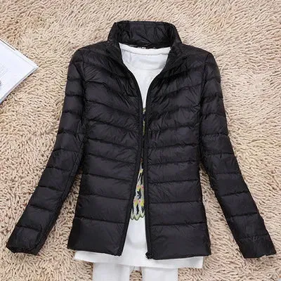 Women Winter Coat Autumn Ultralight Duck Down Jacket Slim Fit Puffer Windproof Outerwear
