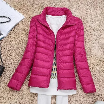 Women Winter Coat Autumn Ultralight Duck Down Jacket Slim Fit Puffer Windproof Outerwear