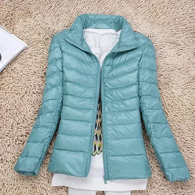 Women Winter Coat Autumn Ultralight Duck Down Jacket Slim Fit Puffer Windproof Outerwear