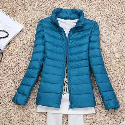 Women Winter Coat Autumn Ultralight Duck Down Jacket Slim Fit Puffer Windproof Outerwear