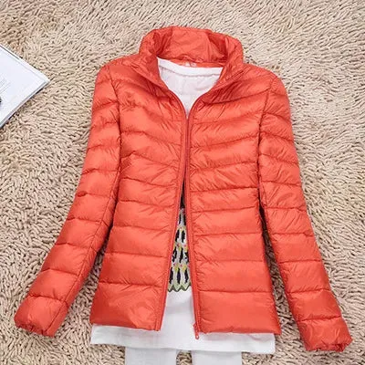 Women Winter Coat Autumn Ultralight Duck Down Jacket Slim Fit Puffer Windproof Outerwear