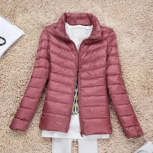 Women Winter Coat Autumn Ultralight Duck Down Jacket Slim Fit Puffer Windproof Outerwear