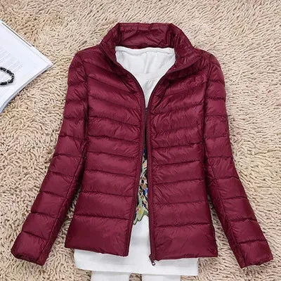 Women Winter Coat Autumn Ultralight Duck Down Jacket Slim Fit Puffer Windproof Outerwear