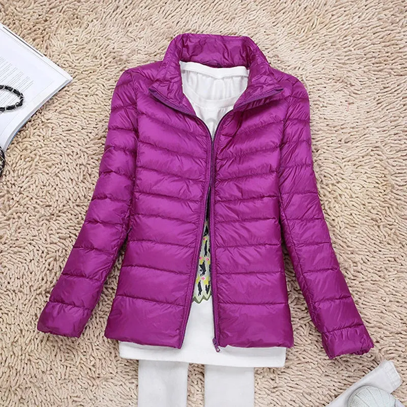 Women Winter Coat Autumn Ultralight Duck Down Jacket Slim Fit Puffer Windproof Outerwear