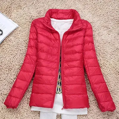 Women Winter Coat Autumn Ultralight Duck Down Jacket Slim Fit Puffer Windproof Outerwear