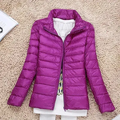 Women Winter Coat Autumn Ultralight Duck Down Jacket Slim Fit Puffer Windproof Outerwear