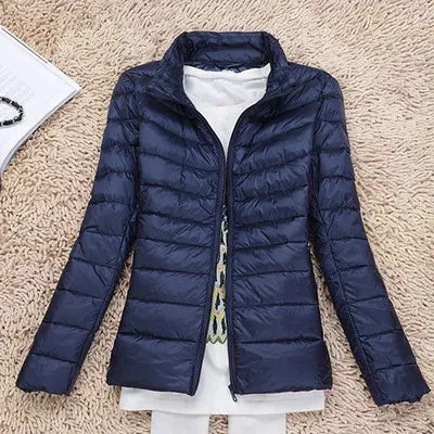 Women Winter Coat Autumn Ultralight Duck Down Jacket Slim Fit Puffer Windproof Outerwear