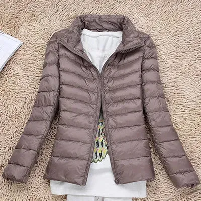Women Winter Coat Autumn Ultralight Duck Down Jacket Slim Fit Puffer Windproof Outerwear