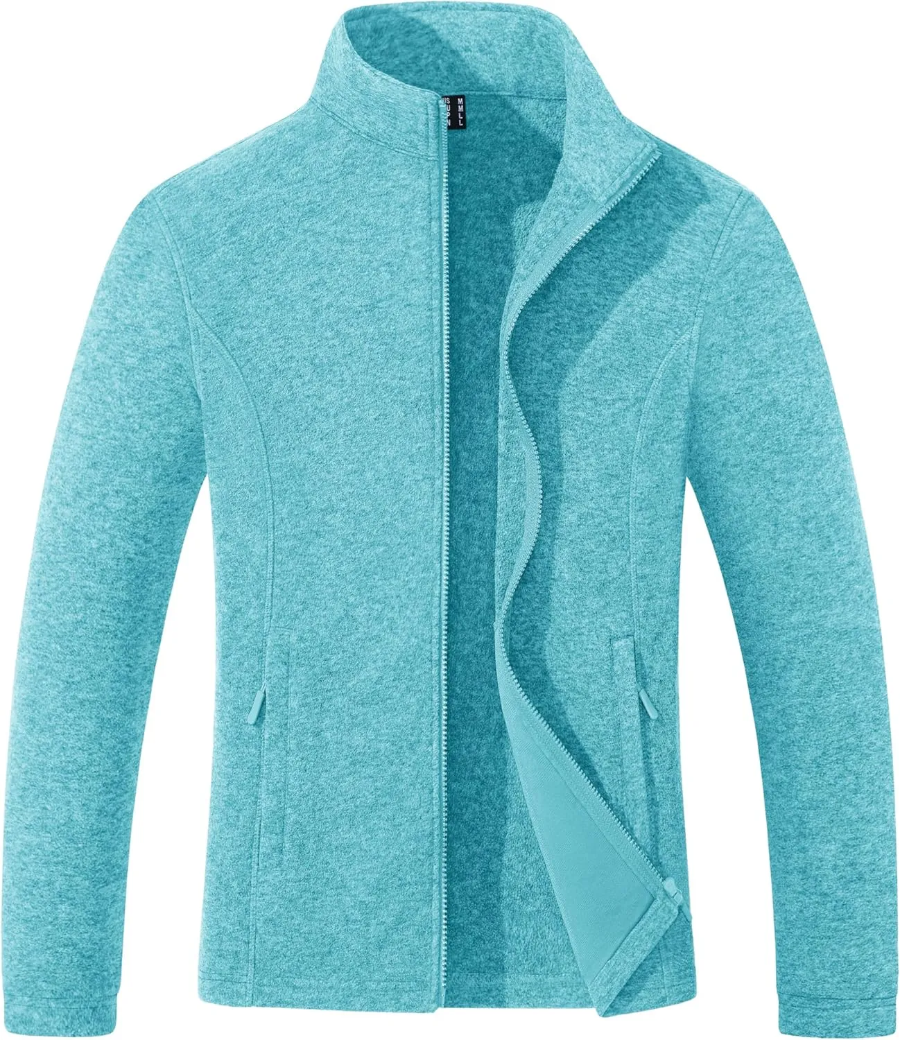 Women's Fleece Jacket Zip Up Coat Lightweight Soft Warm Long Sleeve Jackets with Pockets for Winter