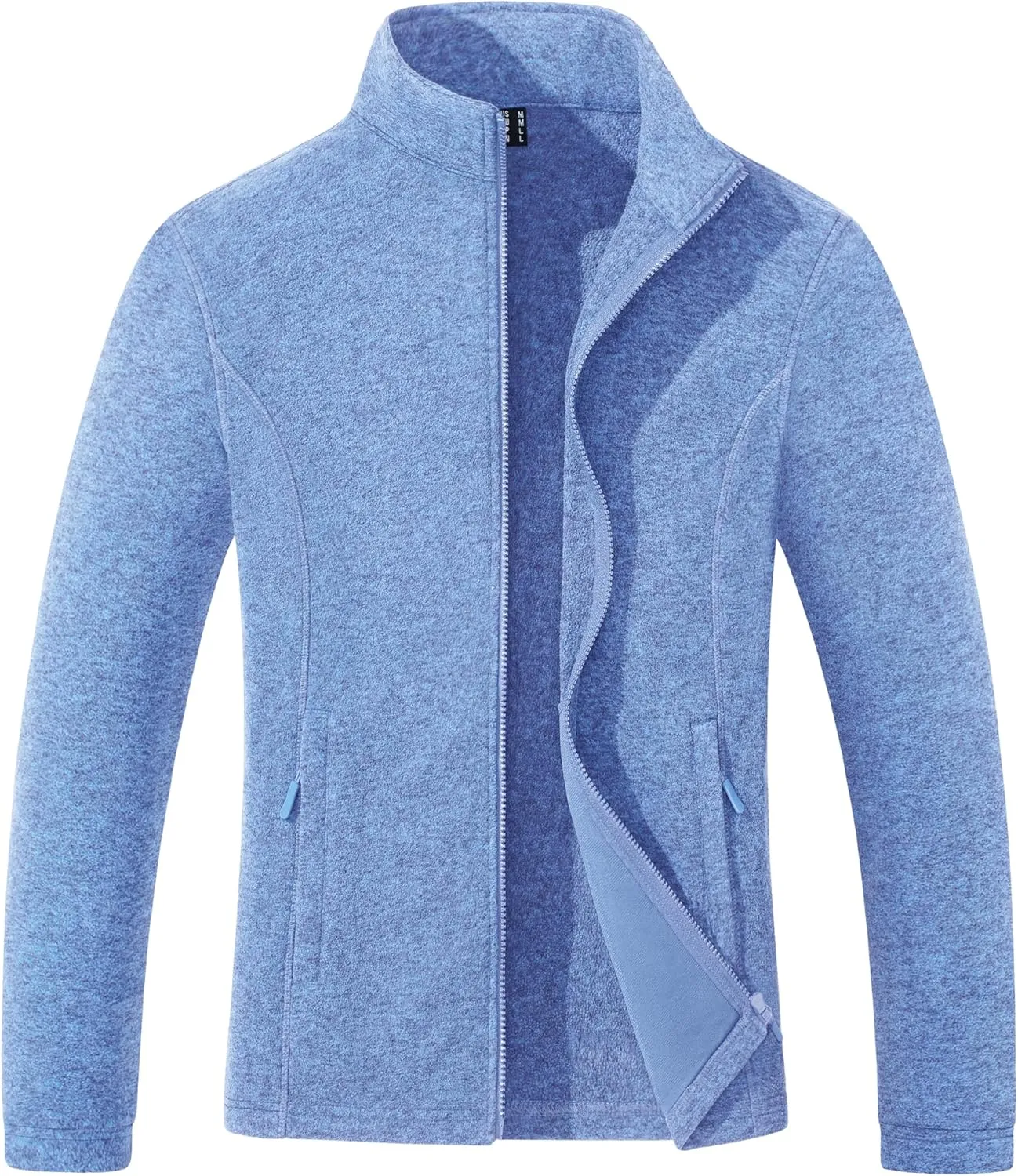 Women's Fleece Jacket Zip Up Coat Lightweight Soft Warm Long Sleeve Jackets with Pockets for Winter