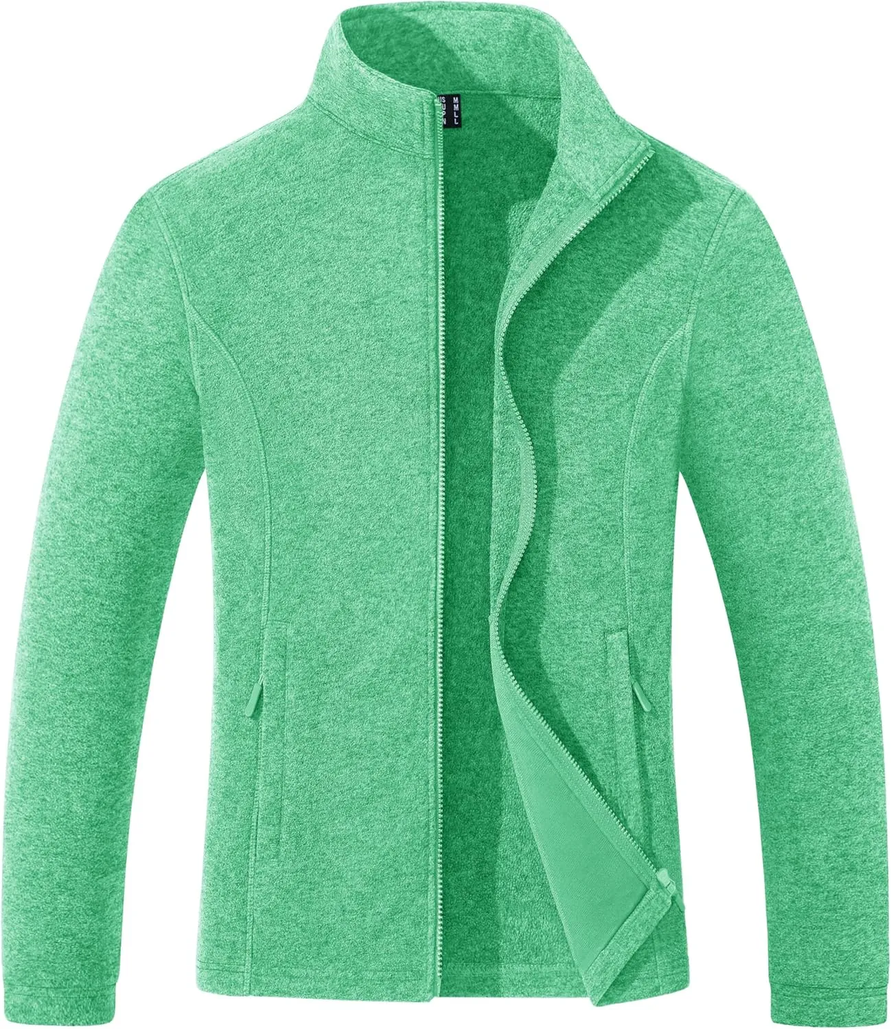 Women's Fleece Jacket Zip Up Coat Lightweight Soft Warm Long Sleeve Jackets with Pockets for Winter