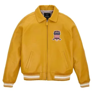 Womens Yellow Avirex Leather Jacket