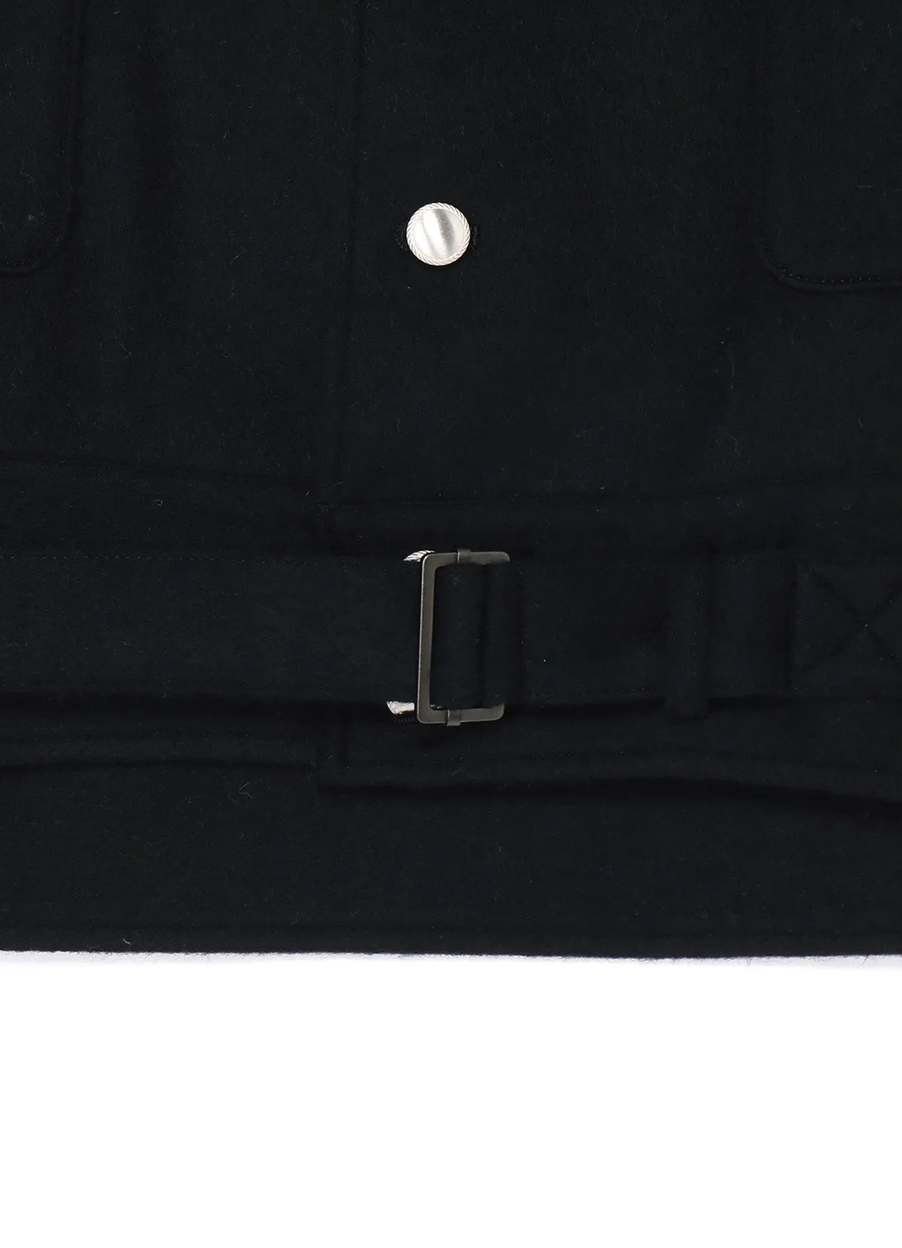 WOOL BEAVER WAIST BUCKLE STAND COLLAR BLOUSON